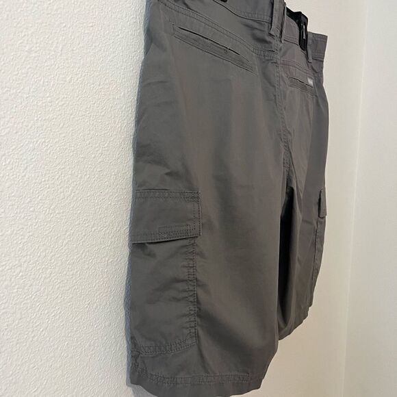 Columbia Mens Cargo Shorts Field Gear Omni-Shade  Nylon Elastic Waist Gray - Picture 6 of 7